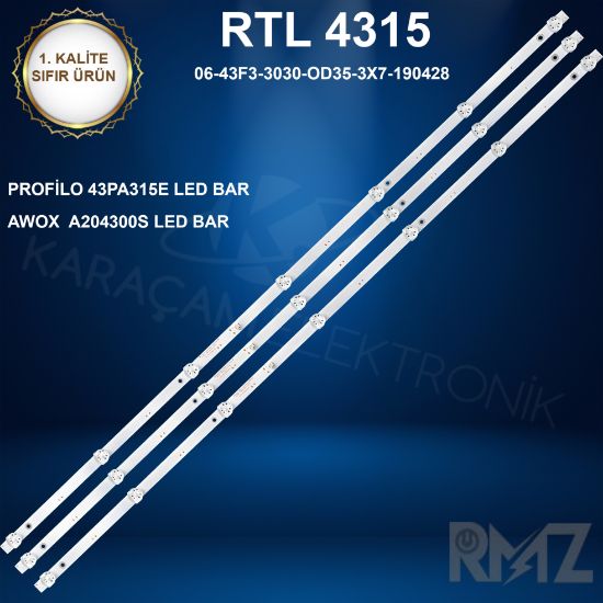 PROFİLO 43PA315E LED BAR , AWOX A 204300S LED BAR , BLAUPUNKT BL42135 LED BAR , SKYLİNE 43LT5900 LED BAR