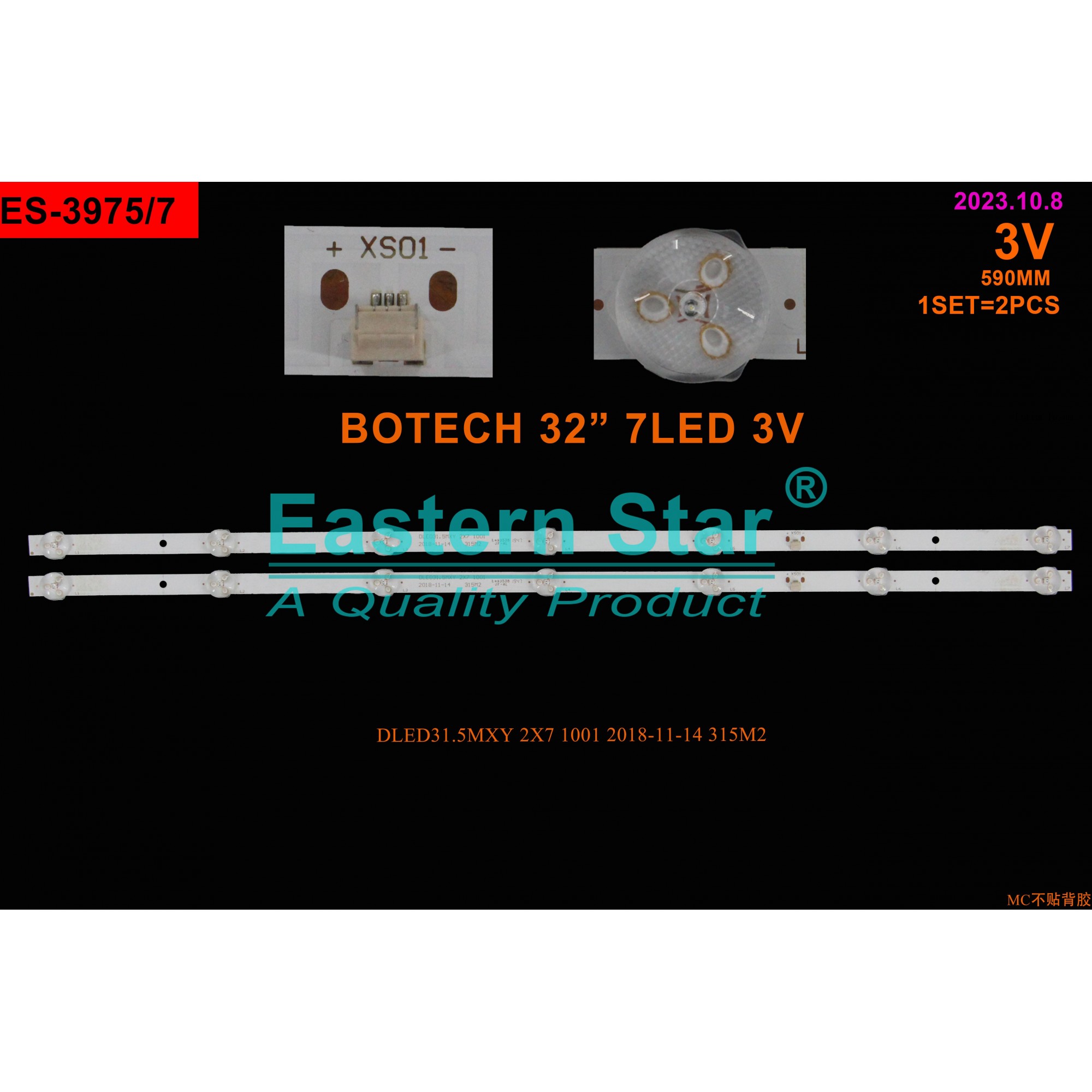 ES-3975, BOTECH 32, DLED31.5MXY 2X7 1001, TV LED BAR