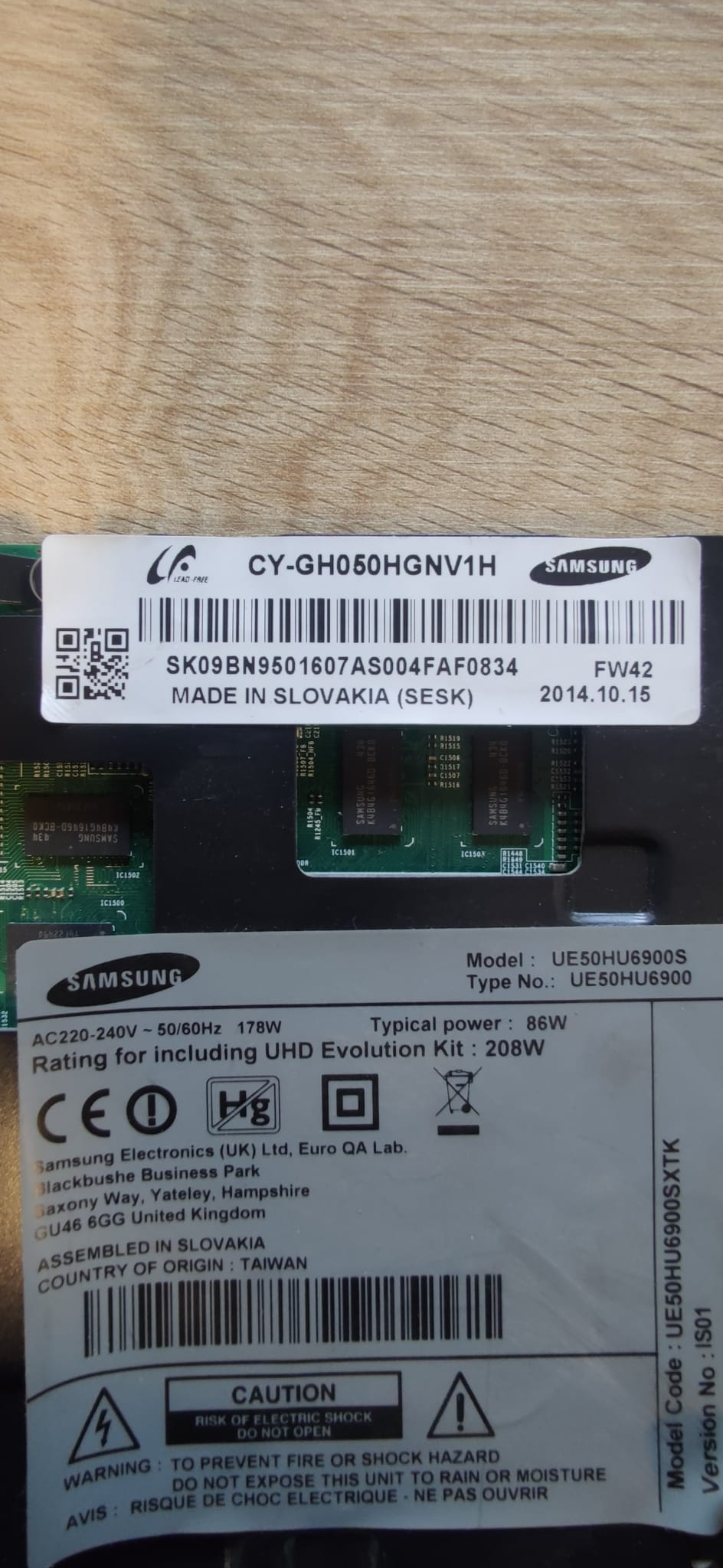 SAMSUNG UE50HU6900S ANAKART, BN41-02206B, BN94-08239N, BN41-02206